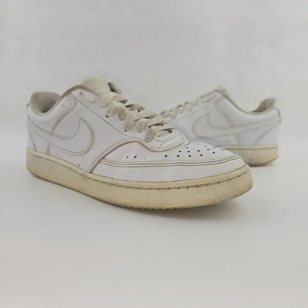 Nike‎ Court Vision Low Sneakers Shoes Triple White CD5434-100 Womens Size 7.5